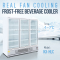 Refrigerador de exhibición vertical comercial de tres puertas de vidrio